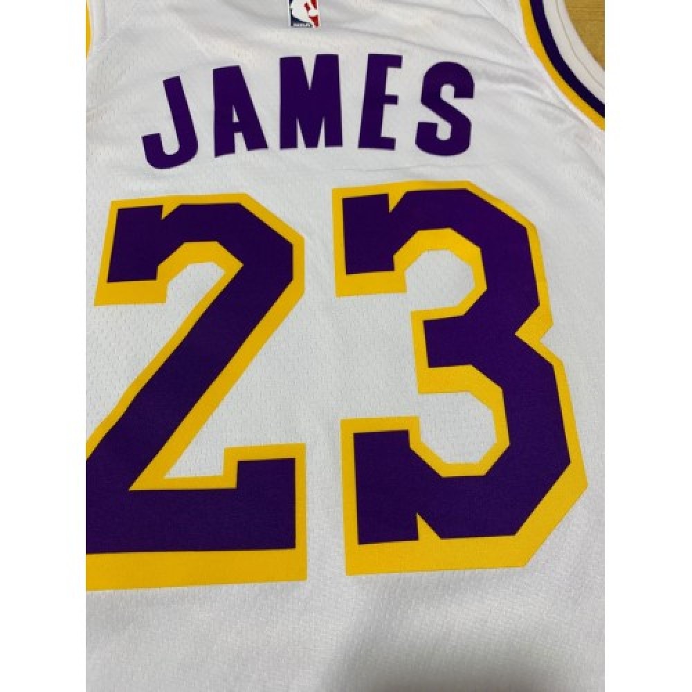 Men's Los Angeles Lakers LeBron James #23 White Swingman Jersey - Association Edition-Pro Kit Vault | Brand New 26/27 Sports Jerseys